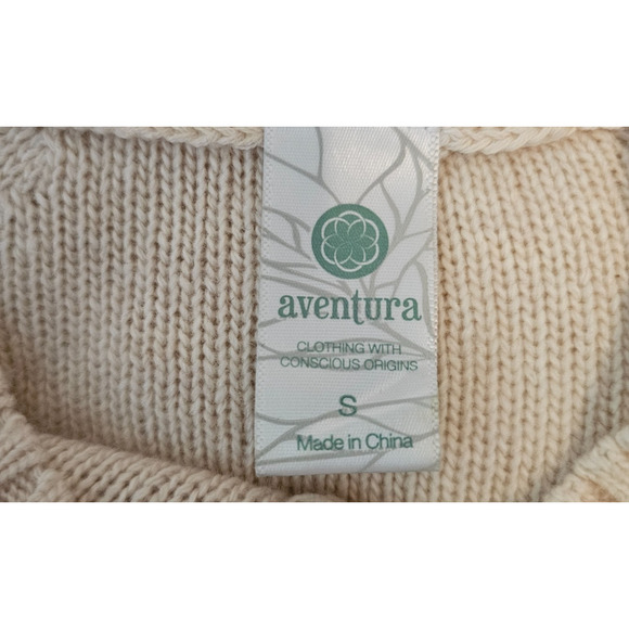 Adventura cashmere,wool blend cable knit sweater, lightweight, fisherman core, S - Picture 4 of 5